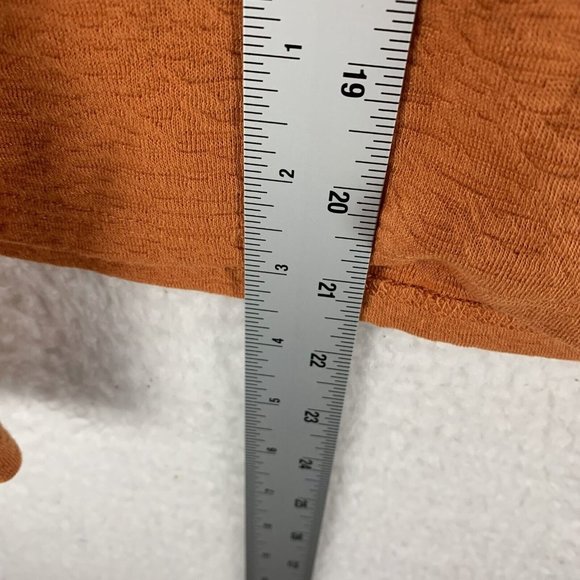 Devotion By Cyrus Hoodie Women M Orange Knit Construction Pullover Stretch 6401 - Picture 7 of 8